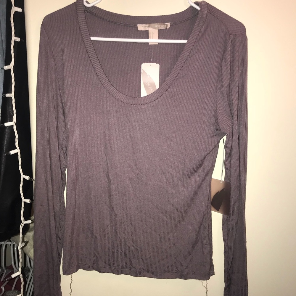 Lavender scoop neck top